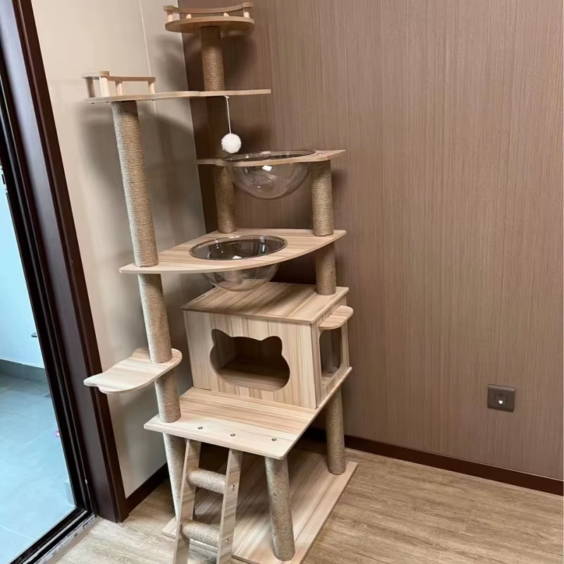 Cat Tree Sisal Rope Cat Tower Cat Scrapers Scratching Post for Cats Toys for Cat Grinding Paws Multi-Level Cat Climbing Frame