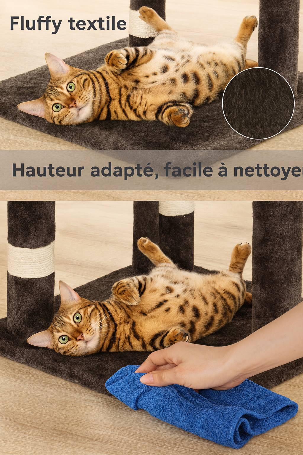 Arbre à Chat Multi-Niveaux 112cm – Cadre Compact avec Griffoirs Sisal, Condo, Plateformes & Jouet Suspendu