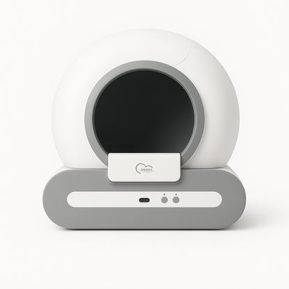 Litière Autonettoyante Connectée 65L pour Chat – Bac Compact avec App, Capteurs de Sécurité, Tapis & Sacs Inclus
