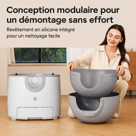 Litière Automatique pour Chat 11L – Autonettoyante, Silencieuse, Sécurisée et Idéale pour Plusieurs Chats