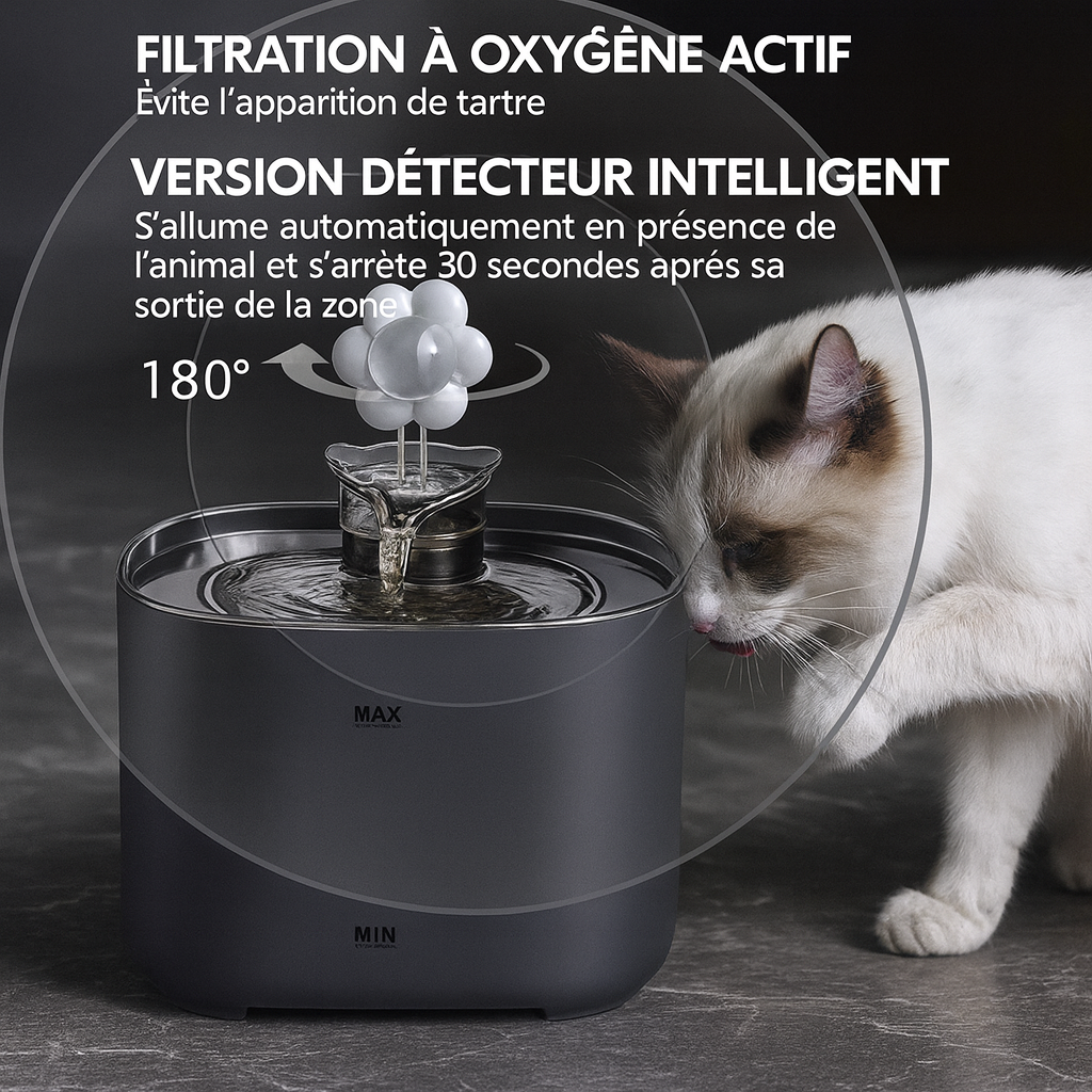 Fontaine à Eau Automatique pour Chats – 2,5L avec Filtre de Rechange – Distributeur Silencieux et Hygiénique pour Animaux