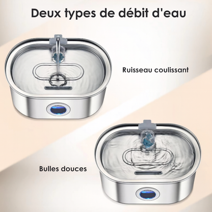 Fontaine à Eau Chat 3.2L Inox – Eau Filtrée Continue avec Pompe USB – Silencieuse et Facile à Nettoyer