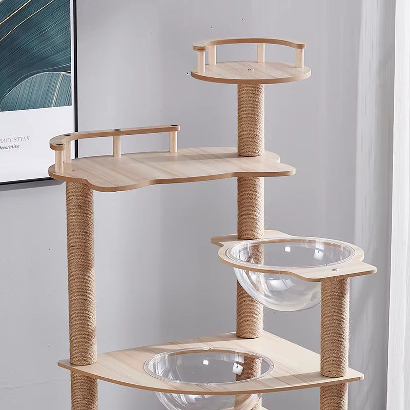 Cat Tree Sisal Rope Cat Tower Cat Scrapers Scratching Post for Cats Toys for Cat Grinding Paws Multi-Level Cat Climbing Frame