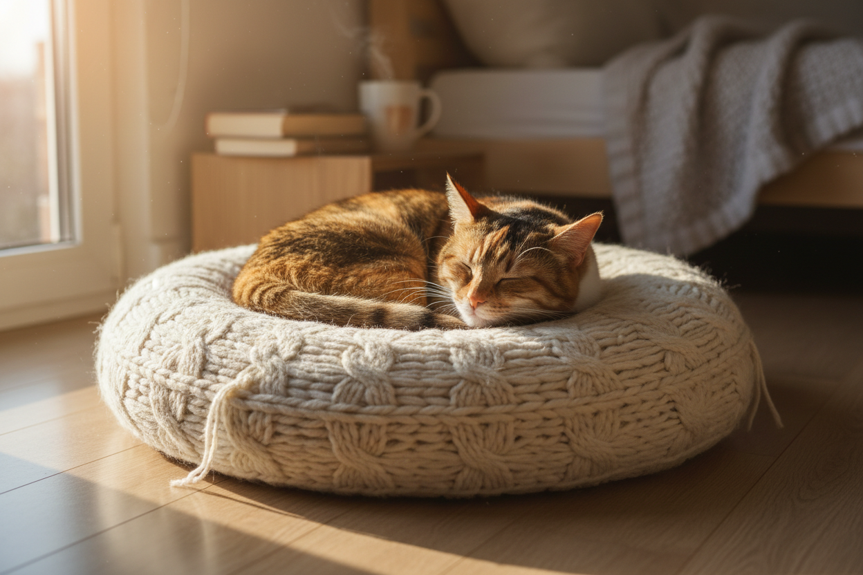 chat dors un coussin pour chat 