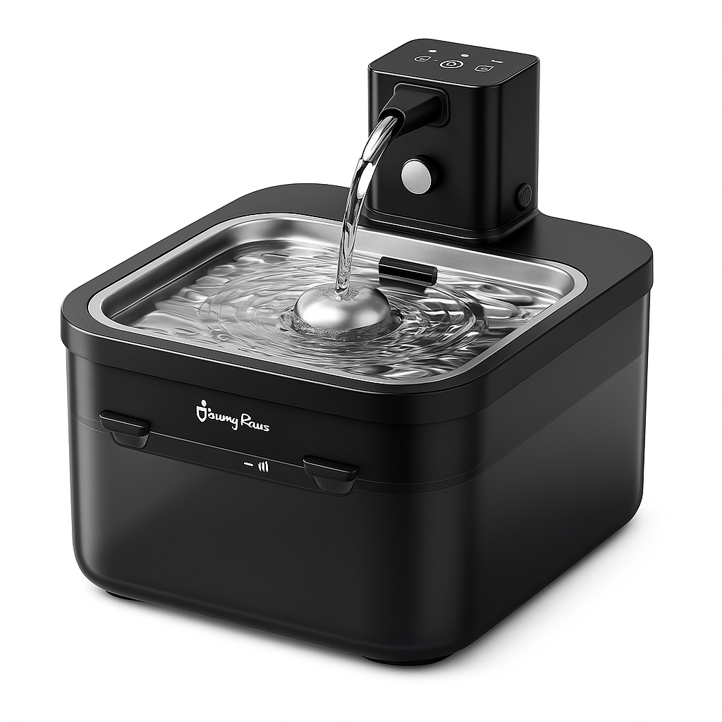 Fontaine à Eau Automatique pour Chat en Inox – 2,5L Sans Fil avec Capteur & Batterie – Ultra Silencieuse avec Filtration Avancée