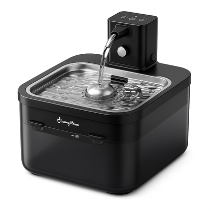 Fontaine à Eau Automatique pour Chat en Inox – 2,5L Sans Fil avec Capteur & Batterie – Ultra Silencieuse avec Filtration Avancée